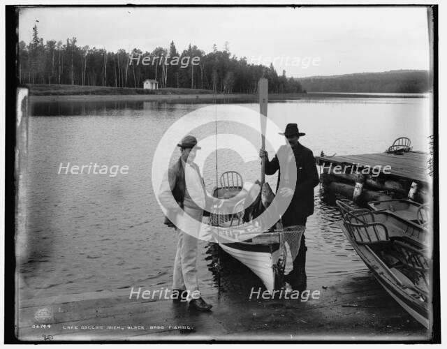 Lake Gogebic, Mich., black bass fishing, c1898. Creator: Unknown.