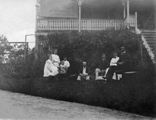Family photograph at 'Coralyn' Herston, left to right Tom Ely, Elizabeth L'Estrange, Fred..., 1906. Creator: Robert Augustus Henry L'Estrange.