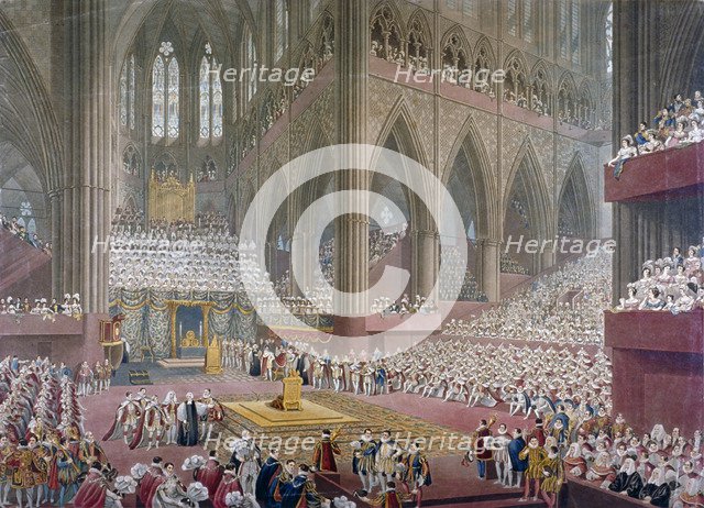 Coronation of George IV, Westminster Abbey, London, 1821. Artist: Anon