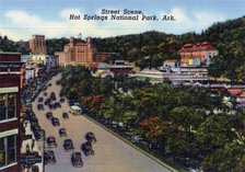 Street scene, Hot Springs National Park, Arkansas, USA, 1940. Artist: Unknown