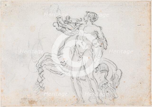 Statue of Alexander and Bucephalus [recto], probably c. 1754/1765. Creator: Hubert Robert.