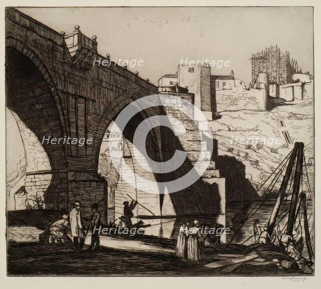 St Martins Bridge, Toledo, 1913. Creator: William Strang.