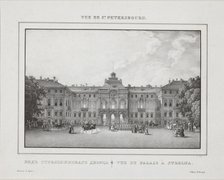 View of the Constantine Palace in Strelna near St. Petersburg, 1833.
