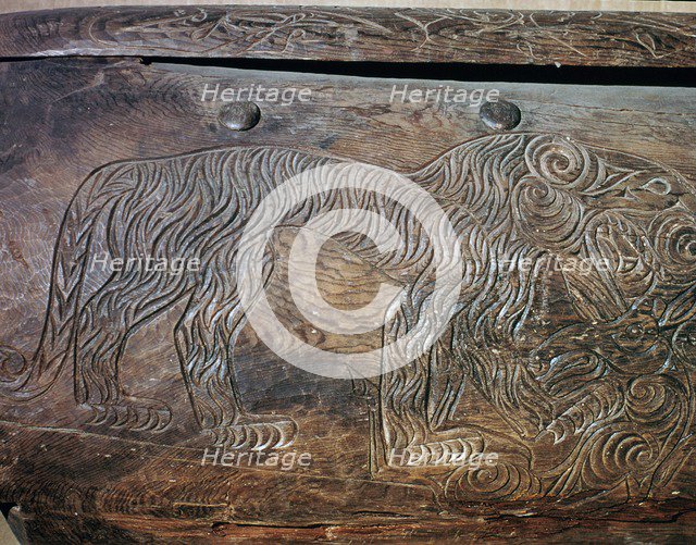 Detail of a tiger on a Scythian sarcophagus. Artist: Unknown