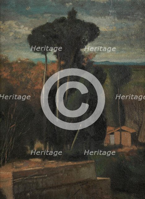 Paysage d'Italie. Pins parasols, c.1859 — 1860. Creator: Jean Jacques Henner.