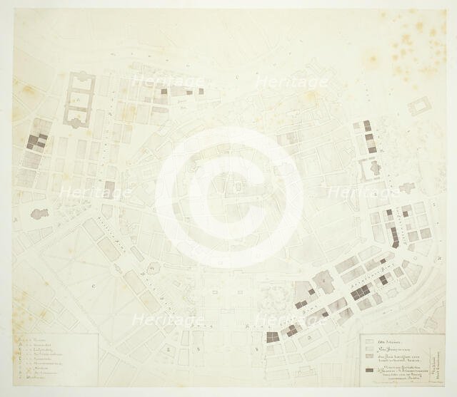 Plan der innern Stadt Wien mit dem Gebiete der Stadt-Erweiterung, 1860s. Creator: Unknown.