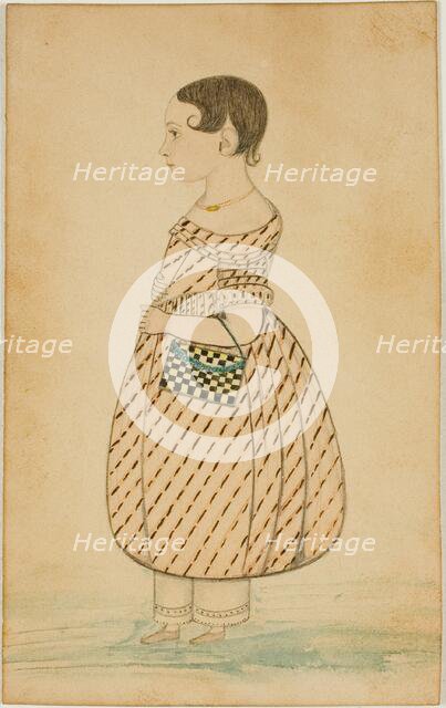 Little Girl with Checkered Purse in Profile to the Left, n.d. Creator: Unknown.