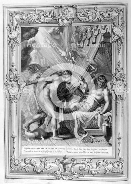 'Semele is Consumed by Jupiter's Fire', 1733. Artist: Bernard Picart