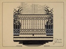 Cast Iron Balcony Rail, c. 1936. Creator: Thomas Byrne.