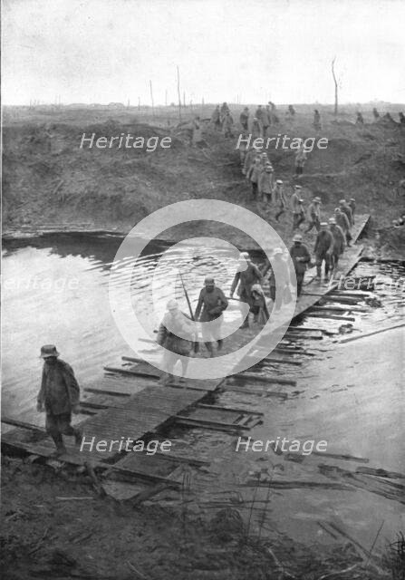 Four Hours After The Attack; At 9 a.m. on July 31, 1917, the first German prisoners..., 1917. Creator: Unknown.