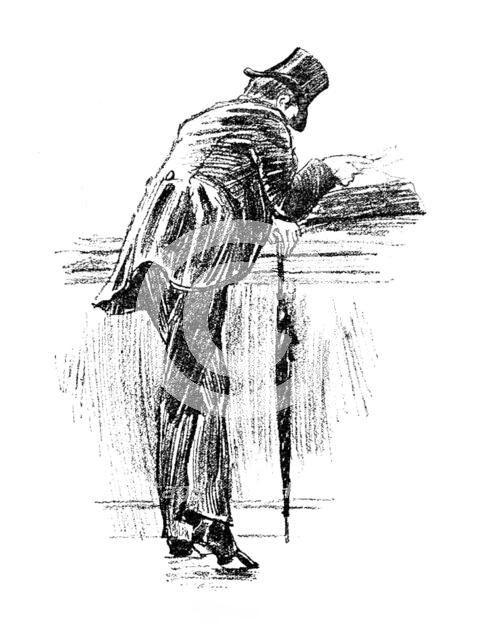 Sketches at the General Register Office, Somerset House: An Amateur Casual, 1890. Creator: Unknown.