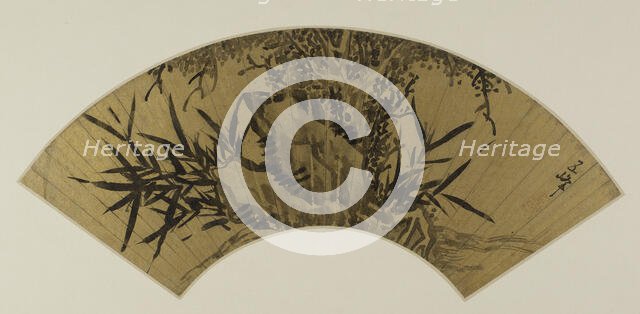 Bamboo, tree and rock, 206. Creator: Wen Boren.