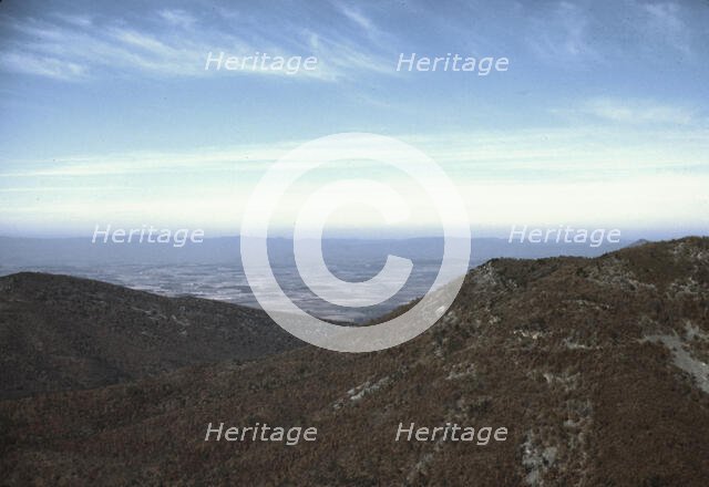 View of a valley from the Skyline Drive, Virginia, ca. 1940. Creator: Jack Delano.