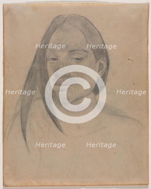 Head of a Tahitian Woman, 1891. Creator: Paul Gauguin (French, 1848-1903).