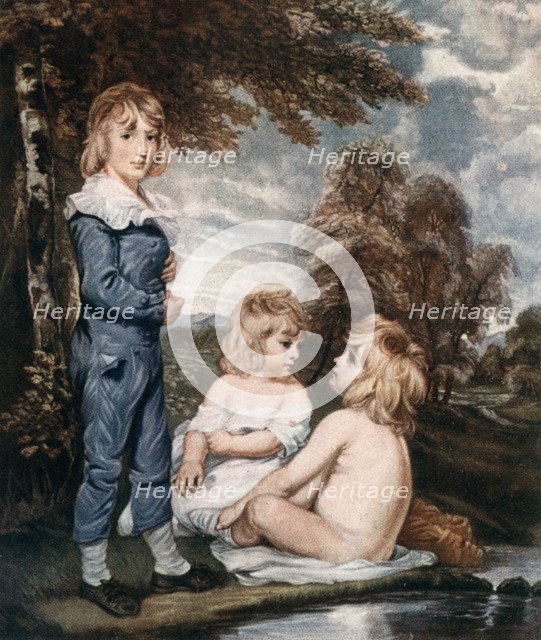 'Children Bathing', 18th century, (1912).Artist: L Edwards