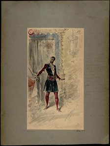 Costume design for the opera Otello by Giuseppe Verdi, world premiere, La Scala, 5 February 1887, 18