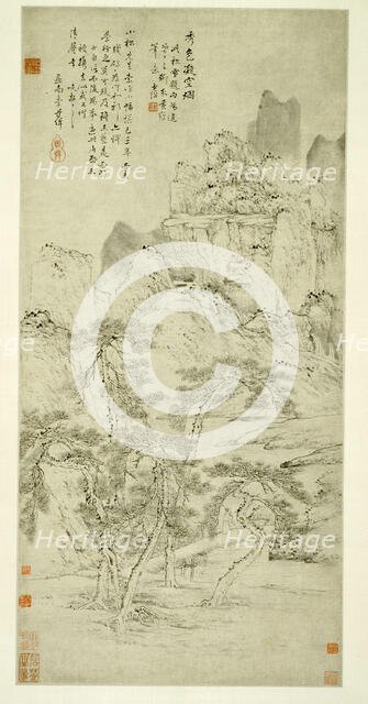 Landscape: Beautiful Scenery Frozen in Mist, China, Qing dynasty (1644-1911), 18th century. Creator: Li Shizhuo.