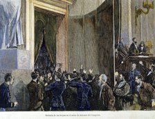 Coup d'état, entry of the troops of General Pavia in Congress,' Manuel Pavia (1827-1895), engravi…