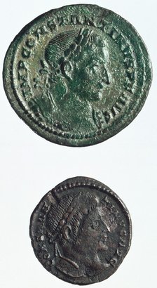 Bronze folli of Constantine I, c307-c324 AD. Artist: Unknown