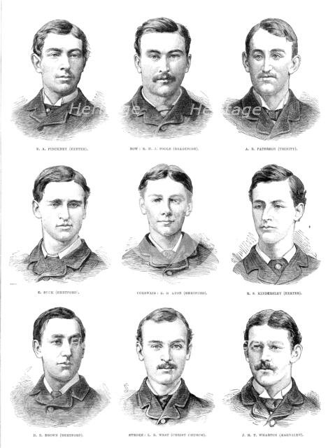 The Universities' Boat-Race: the Oxford crew, 1881.  Creator: Unknown.