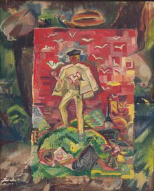 Symbolic Figure of a Man in a Folk Costume, 1930-1935. Creator: Arnold Peter Weisz-Kubincan.