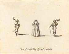 Lady Seen from Behind, and Two Gentlemen, probably 1634. Creator: Jacques Callot.