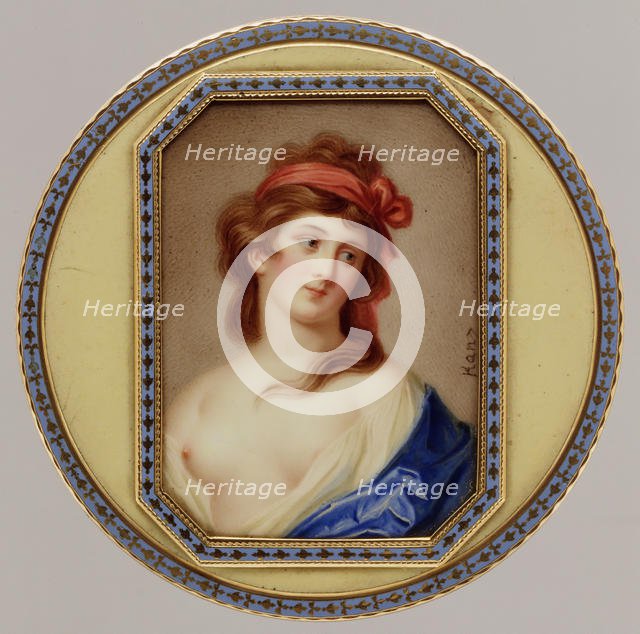 Snuffbox with portrait of a woman, ca. 1820. Creator: Christian Kanz.