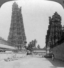 Gopuram, Sri Meenakshi Hindu Temple, Madurai, Tamil Nadu, India, c1900s(?).Artist: Underwood & Underwood