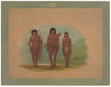 Chaco Chief, His Wife, and a Warrior, 1854/1869. Creator: George Catlin.