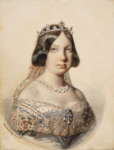 Portrait of Isabella II of Spain (1830-1904), c1844-1850. Creator: Madrazo y Kuntz, Federico de (1815-1894).