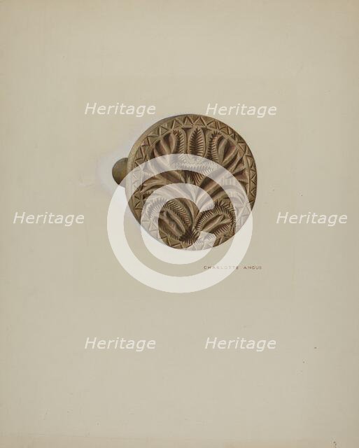Pa. German Butter Mold, c. 1938. Creator: Charlotte Angus.