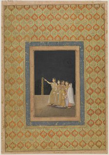 Court Ladies Playing with Fireworks, ca. 1740. Creator: Muhammad Afzal.