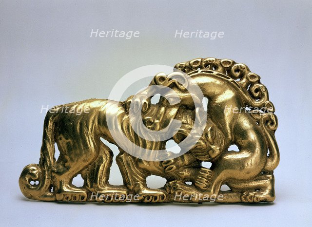 'Animals fighting' (Belt buckle), 7th century BC. Artist: Unknown