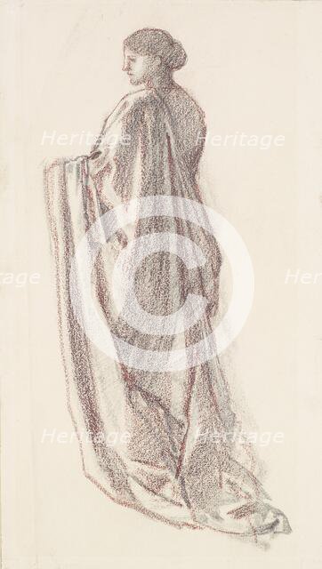 Female - Drapery Study - background figure for St Theophilus and the Angel? 1864-65. Creator: Sir Edward Coley Burne-Jones.