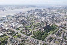 View of Liverpool from the Anglican Cathedral to the River Mersey, 2015. Creator: Historic England.