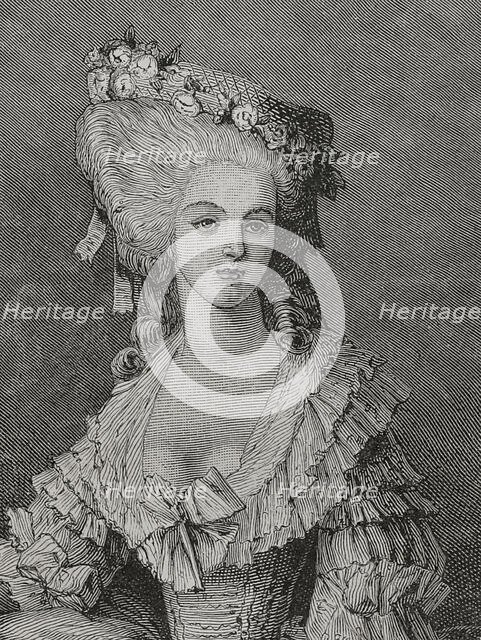 Marie Thérèse Louise of Savoy, (1749-1792), Princess de Lamballe, French aristocrat, 1876.  Creator: Unknown.