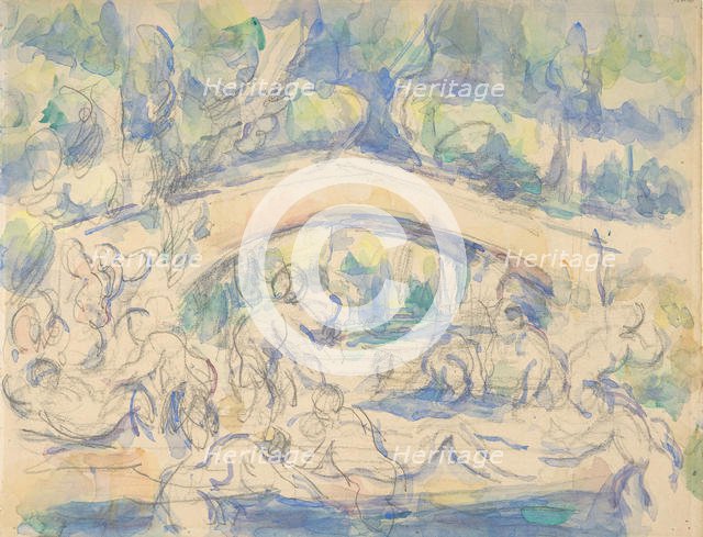 Bathers Under a Bridge (recto); 1900-06. Creator: Paul Cezanne.