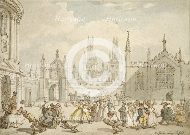 Radcliffe Square, Oxford, early 19th century. Artist: Thomas Rowlandson.