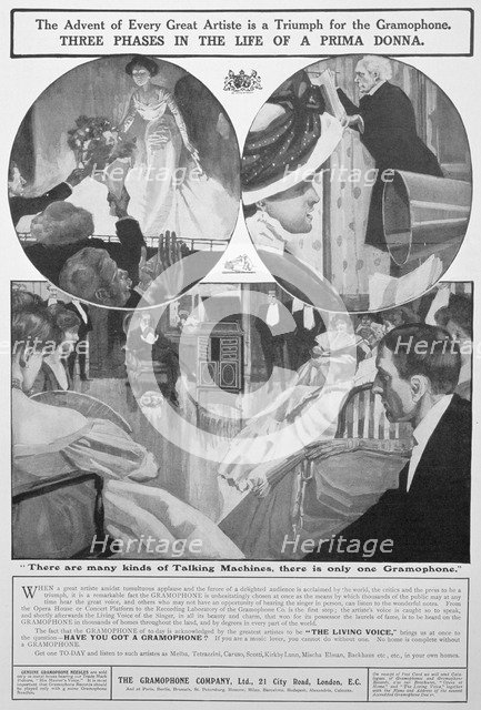 Avert for the Gramophone Co, 1909. Artist: Unknown