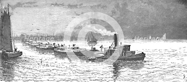 'Grain-Vessels leaving Chicago', 1883. Artist: Unknown.