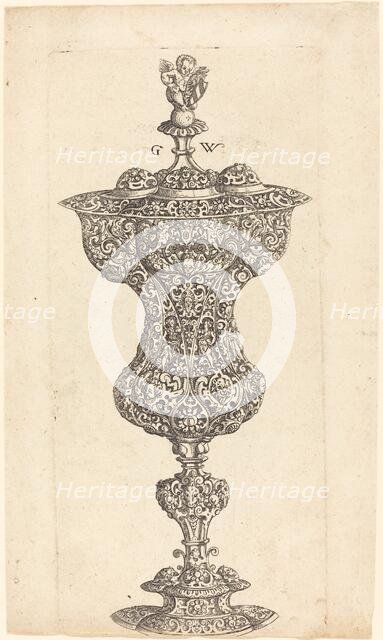 Goblet with Putto on lid, published 1579. Creator: Georg Wechter I.