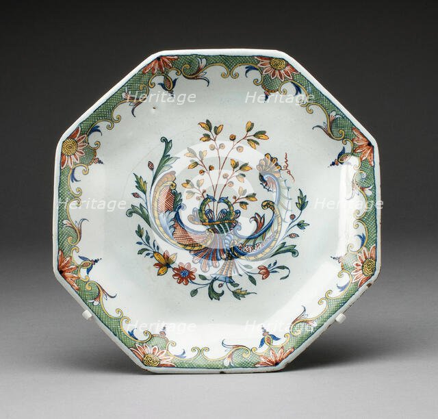 Plate, Rouen, c. 1750. Creator: Unknown.