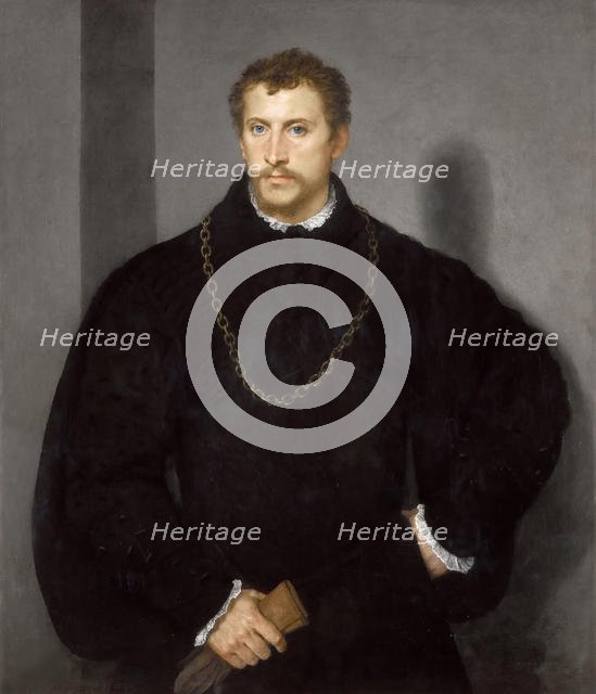 Portrait of a Young Englishman (Portrait of a Young Man with Grey Eyes) , 1540-1545. Creator: Titian (1488-1576).