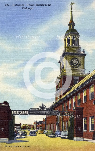 Entrance to Union Stockyards, Chicago, Illinois, USA, 1950. Artist: Unknown