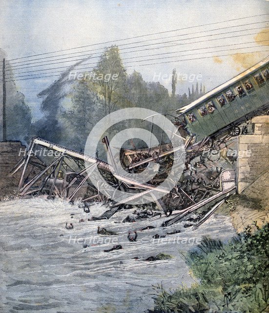 Railway accident, Munchenstein, Switzerland, 14th July 1891. Artist: Unknown