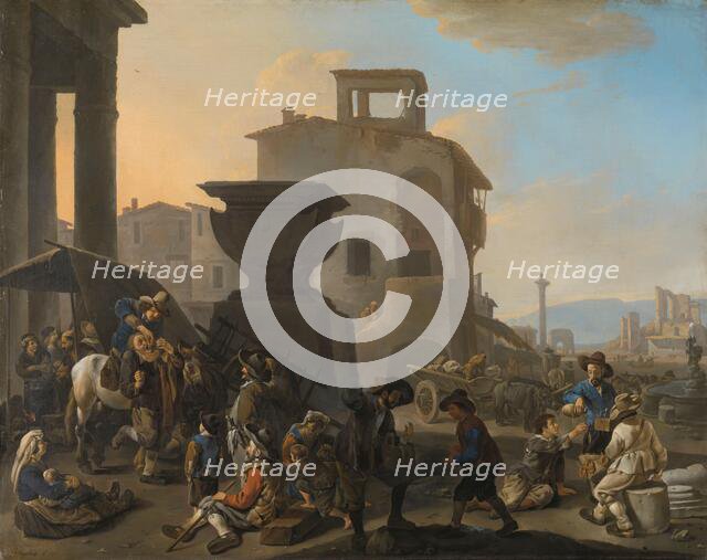 Italian Marketplace with a Quack Dentist, 1651. Creator: Johannes Lingelbach.