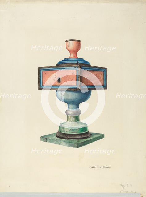 Candlestick (Ecclesiastical), 1938. Creator: Harry Mann Waddell.