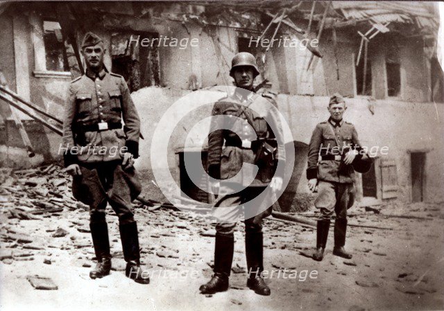 A photograph taken after the destruction of the town of Lidice, Czech Republic, 1942. Artist: Unknown