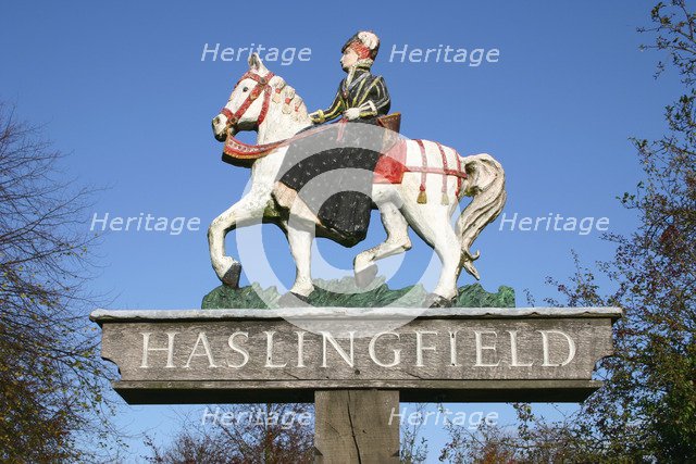 Village sign, Haslingfield, Cambridgeshire