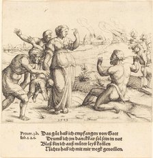 Job Learns of His Misfortunes, 1549. Creator: Augustin Hirschvogel.